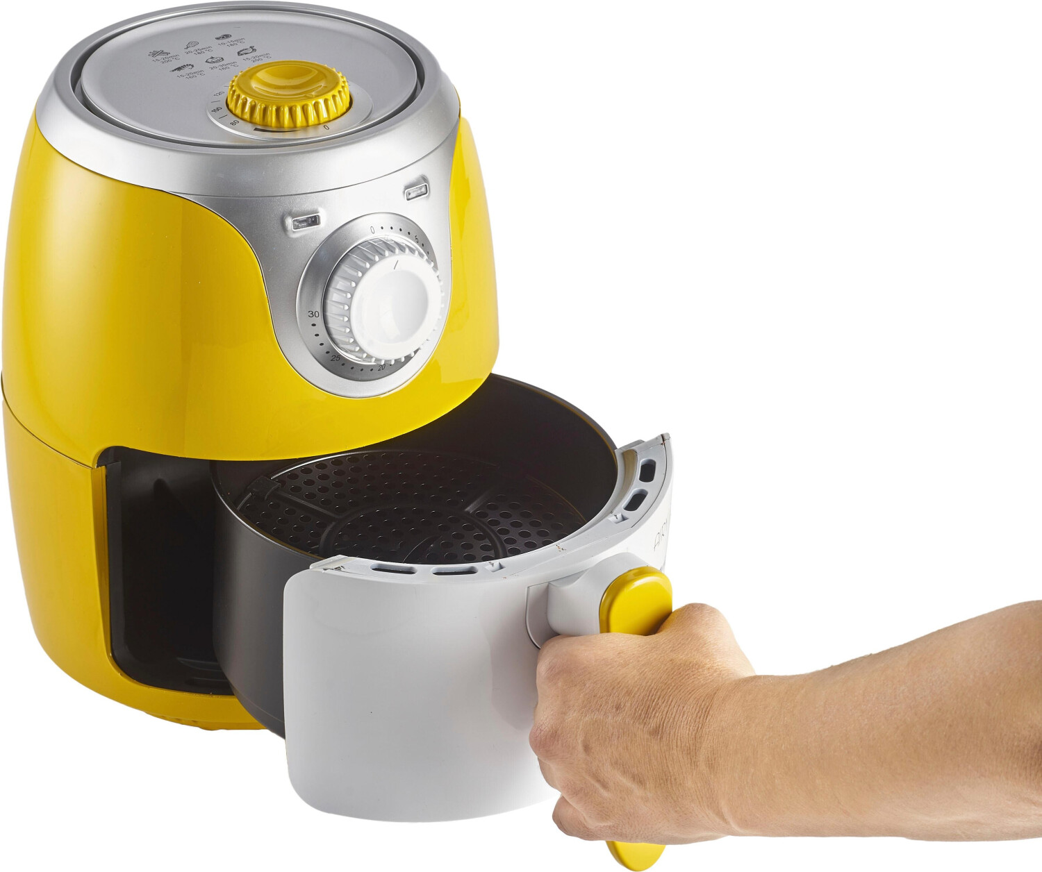 سرخ کن کم‌ چرب آریته ایتالیا Ariete مدل 4615 | رنگ زرد | طراحی کم‌جا با ظرفیت ۲ لیتر